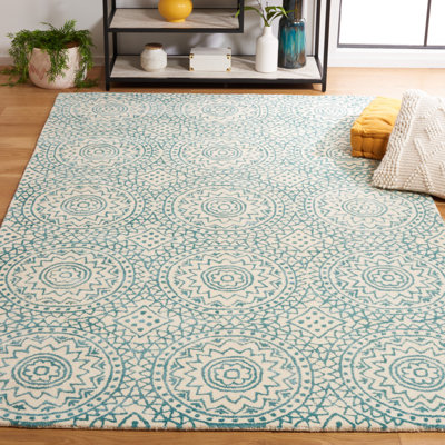 Rudra Hand Tufted Wool, Viscose Floral Rug