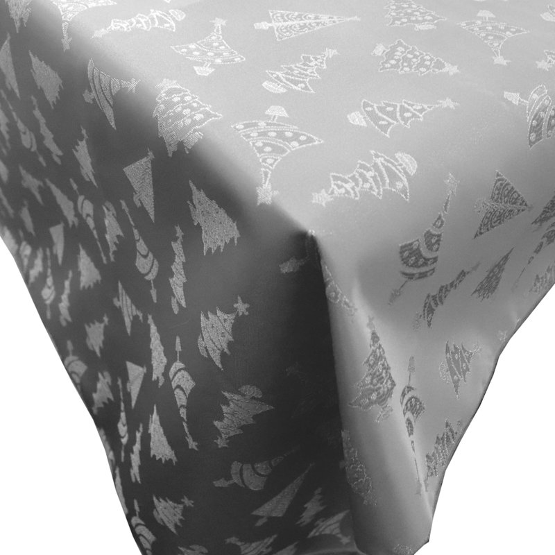 Linge de table Kadey Brocade, 84 po x 56 po, Argent