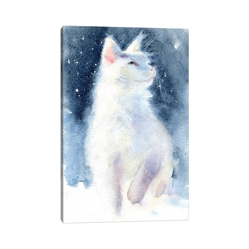 White Kitten II by Marina Ignatova - Wrapped Canvas Painting, 20.32 cm H x 30.48 cm W