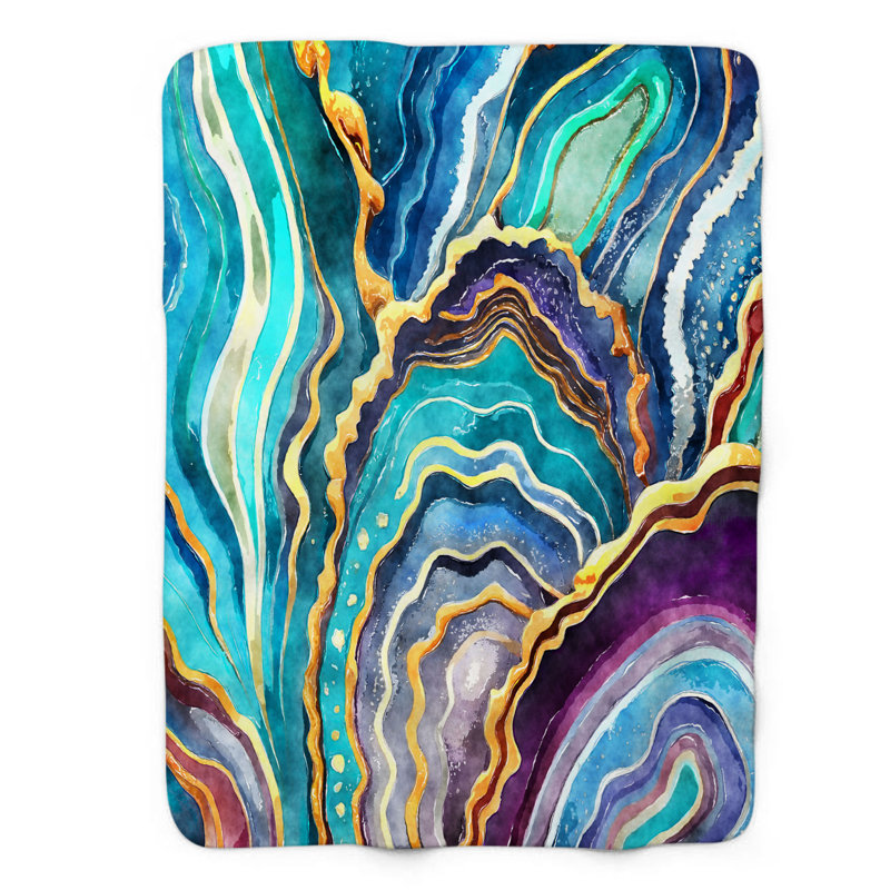 Couverture en sherpa 1 pièce Vivid Spectrum Stone, L 50 po x L 60 po