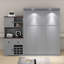 Grand lit escamotable avec armoire de rangement, tiroirs et bande DEL multicolore-13089847