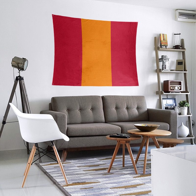 Tapisserie en polyester Tampa, H 68 po x l 80 po, Rouge / Orange