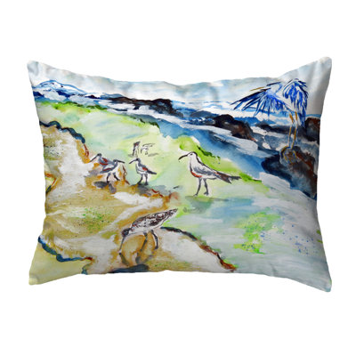  Sandpipers & Heron Indoor/Outdoor Lumbar Pillow
