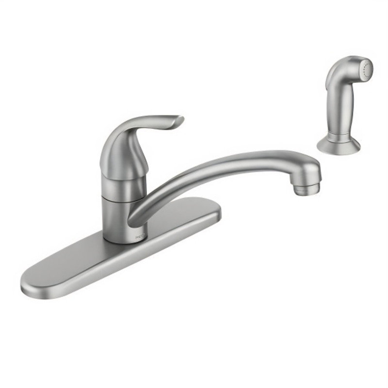 MOEN Adler Single Handle Kitchen Faucet with Sprayer in Spot Resist Stainless