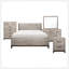 Commode de chambre à coucher bicolore à finition grise 1 pièce avec 5 tiroirs de rangement