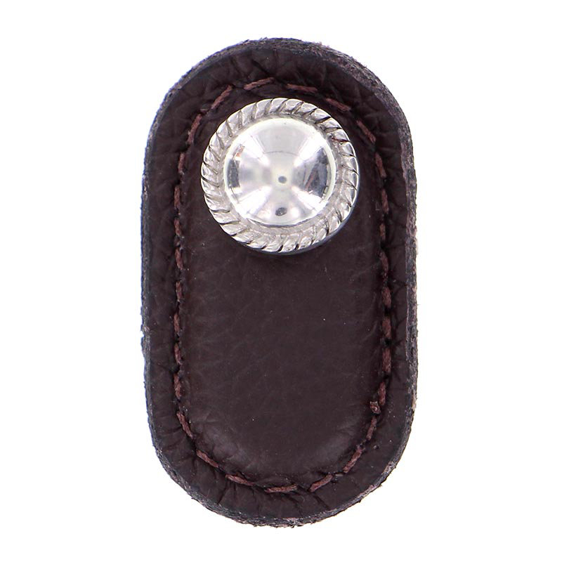 Poignée fantaisie 1,75 po Equestre, Brun, Argent poli