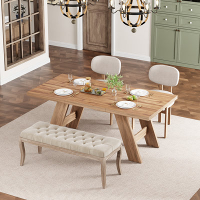 Ensemble de table de salle à manger rectangulaire en panneau de fibres à densité moyenne Dearing