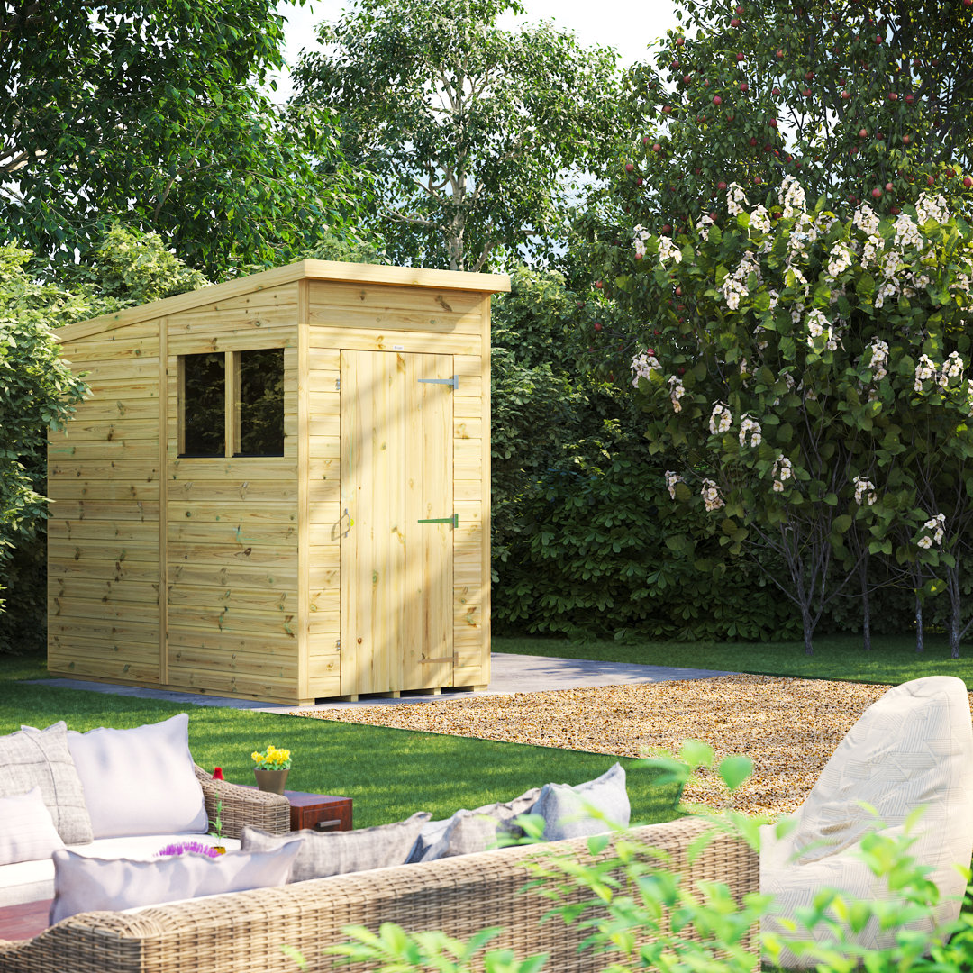 Powersheds 4 x 8ft Premium Pressure Treated Timber Pent Garden Shed