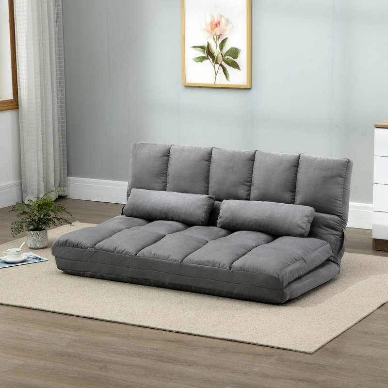 Fauteuil de lit ajustable - pliable en gris et réglable, 2 coussins, peu encombrant, robuste et convertible