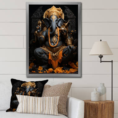 Colorful Floral Lord Ganesha Hindu Art Canvas - Ganesha Maya – Fusion Idol  Arts