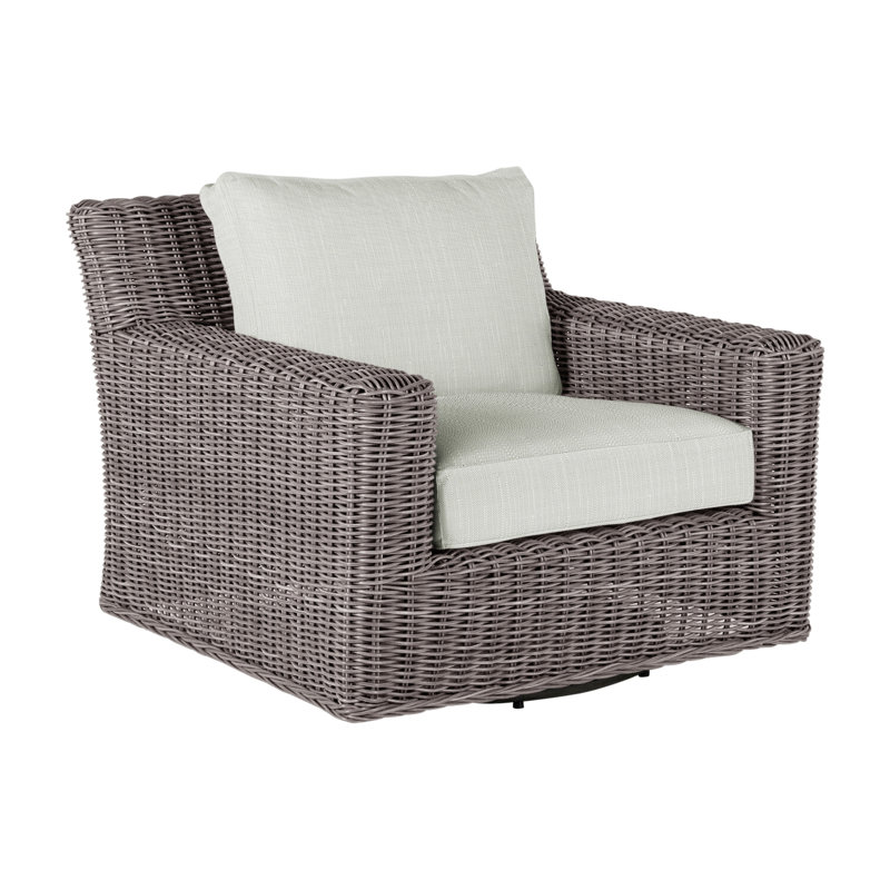 Chaise longue rotative en résine tressée rustique tissée rustique N-Dura (sans haut-parleur), Welt, Huître