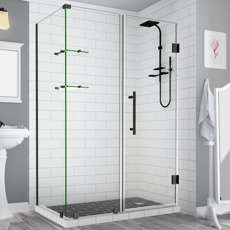 Cabine de douche rectangulaire à charnière 36 po x 72 po Bromley GS