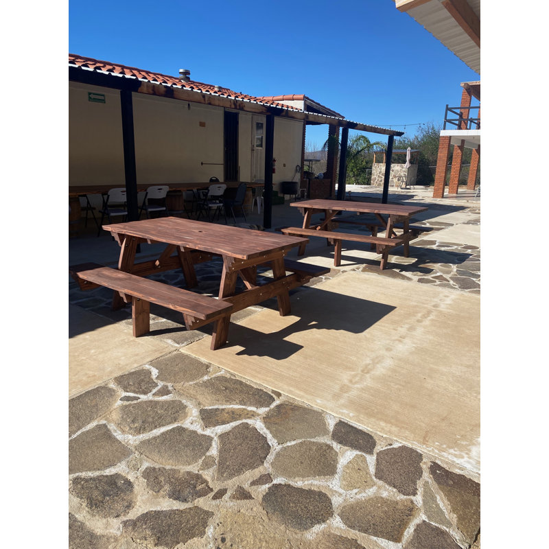 Table de pique-nique Threadgill Redwood, Brun mission, H 30,5 po x L 60 po x l 48 po