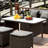 Debi Wicker Outdoor Dining Table With Umbrella Hole , 33.6'' in. W 43.8'' in. D