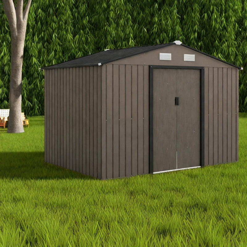 Remises de jardin spacieuses en acier, conception moderne pour le rangement extérieur