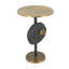 Table d'appoint ronde en aluminium avec décor de disque organique - 16 po x 16 po x 23,5 po - bronze