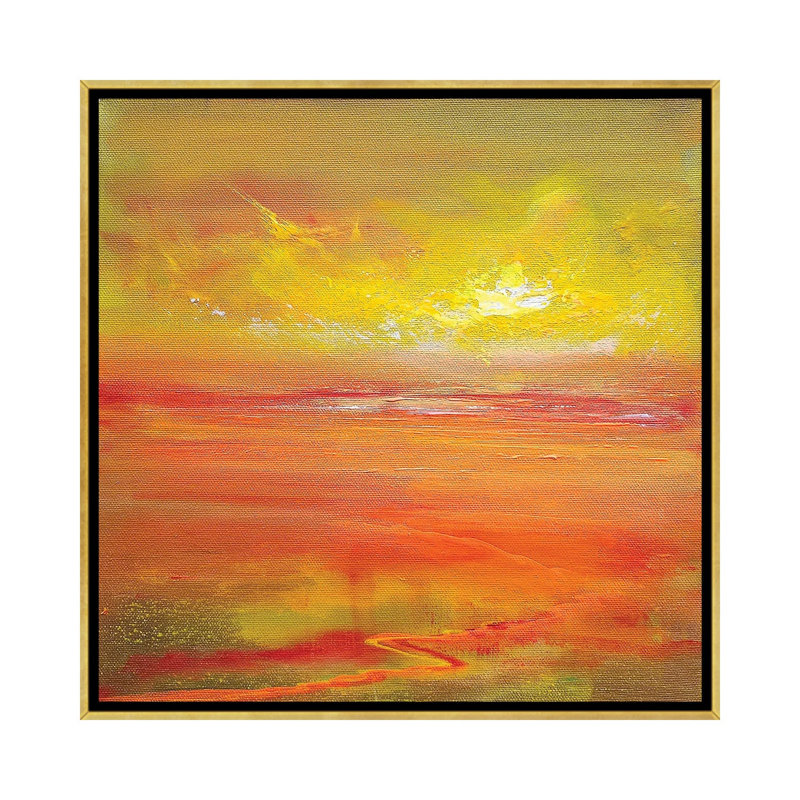 Sea Magic - reproduction d'art murale - toile encadrée, 26 po x 26 po, Toile avec cadre, Doré