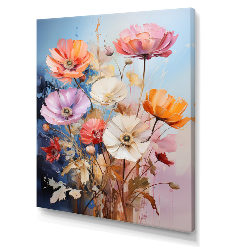 Reproduction d'art sur toile, "Bouquet de fleurs sauvages", 20" H x 12" W, Toile tendue