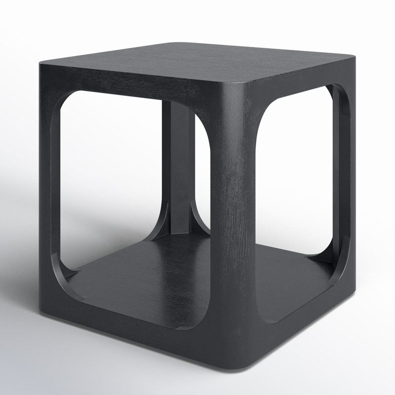 Sybil Solid Wood End Table, Black