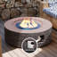 Table ronde pour foyer d'extérieur au propane en béton de 42 pouces avec couvercle de réservoir et pare-vent, brun-1991669921