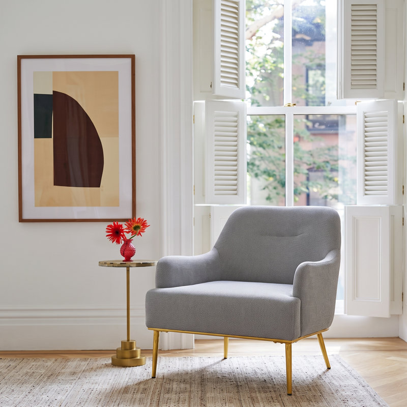 Fauteuil d'appoint Virelli Modern Chenille, Gris