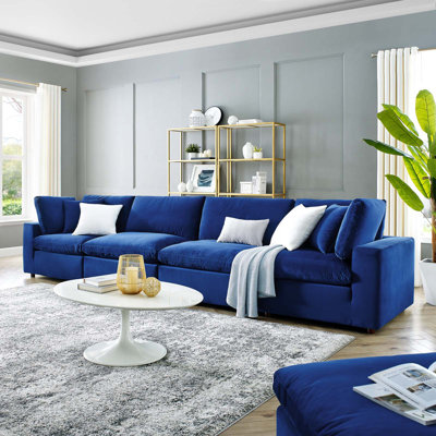 Modway Commix Down Filled Overstuffed Performance Velvet 4-Seater Sofa