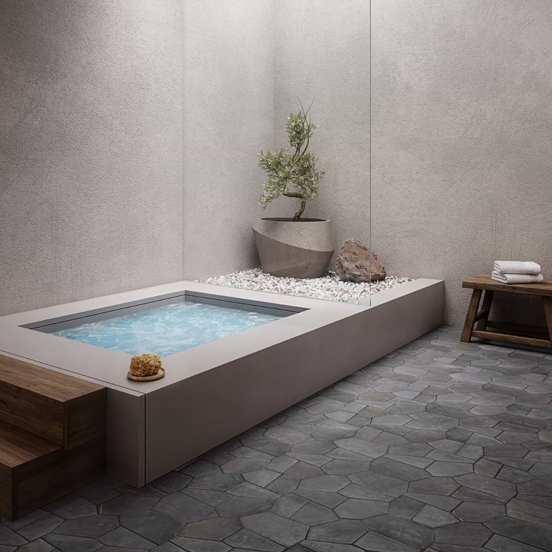 Nature Organica 12x20 Honed Marble Mosaic Tile, Java Dark Gray