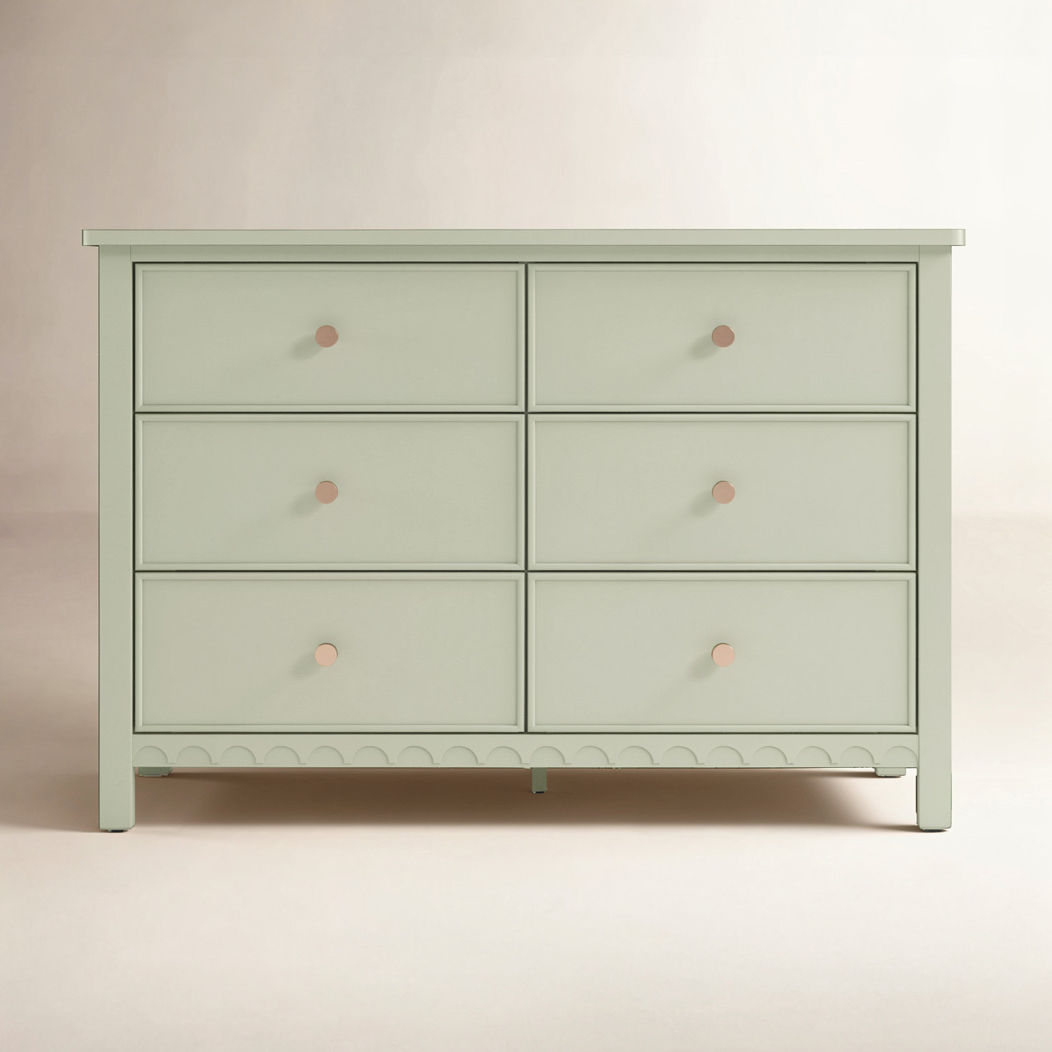 Sasha 6-Drawer Double Dresser, Sage