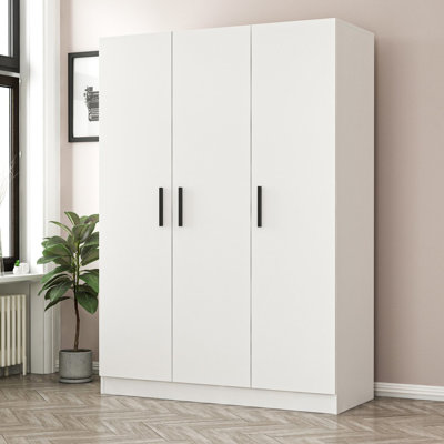 Garde-robe moderne blanc, panneau de particules 100% mélaminé, 53,1 po x 82,7 po x 20,5 po | Épaisseur: 0,7 pouce | Conception élégante et durable pour organiser les vêtements et les accessoires dans n'importe quelle chambre ou garde-robe