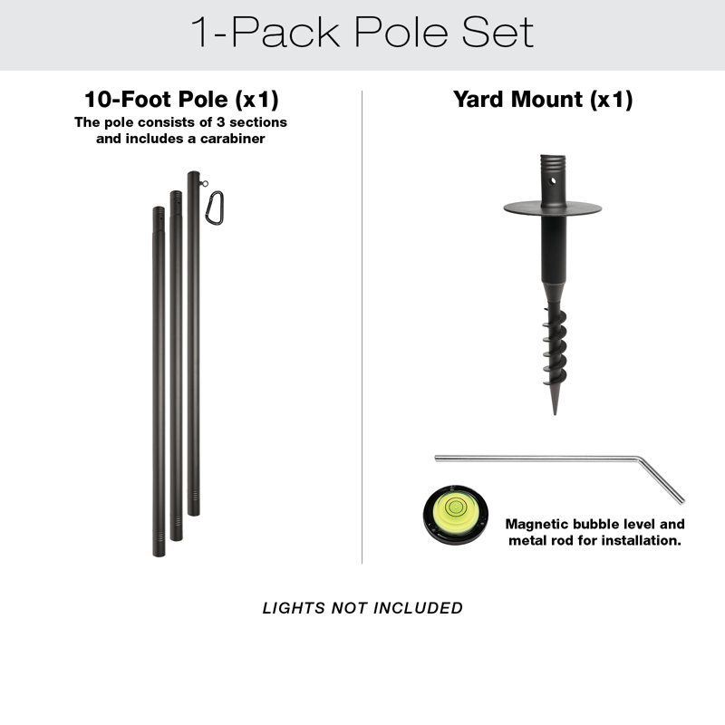 Excello Global Products V2 Light Pole 1 Pack (Yard Mount)