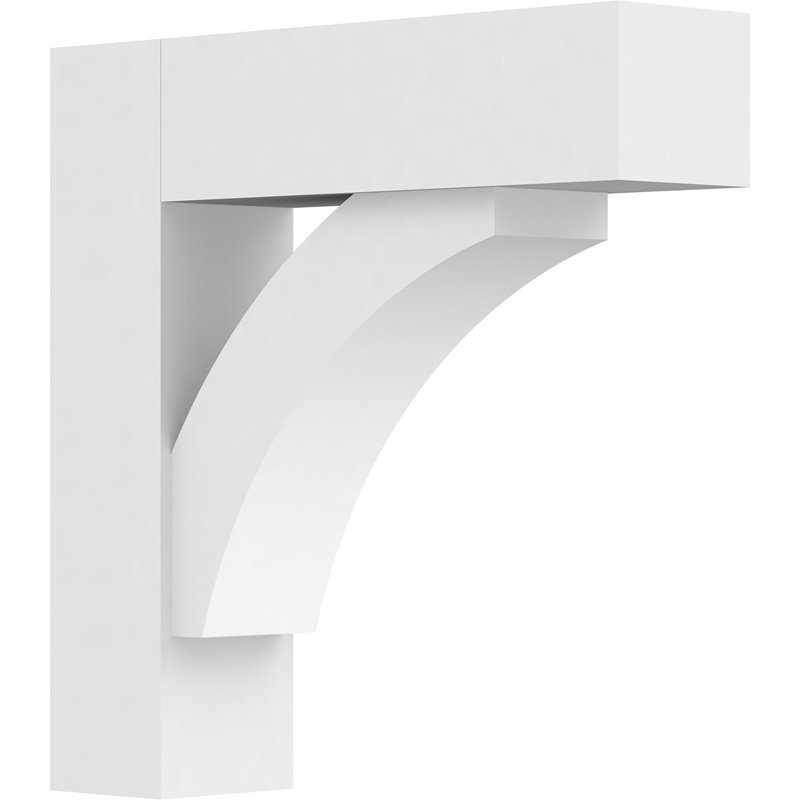 Standard Thorton Architectural Grade PVC Bracket with Block Ends, 14"H x 3"W x 14"D