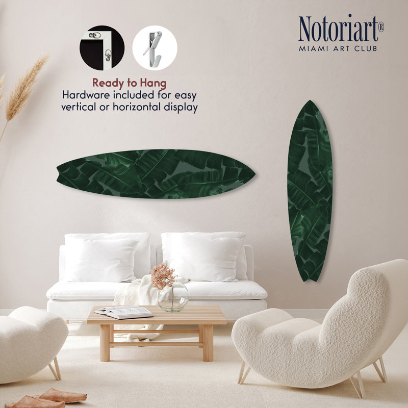 «Leaves I Surfboard Acrylique Coastal Wall Art» par Notoriart