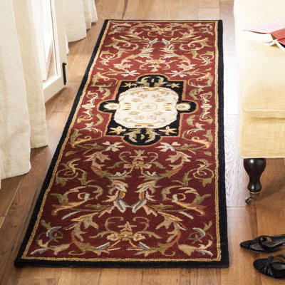 Alger Oriental Handmade Tufted Wool Red/Brown Area Rug