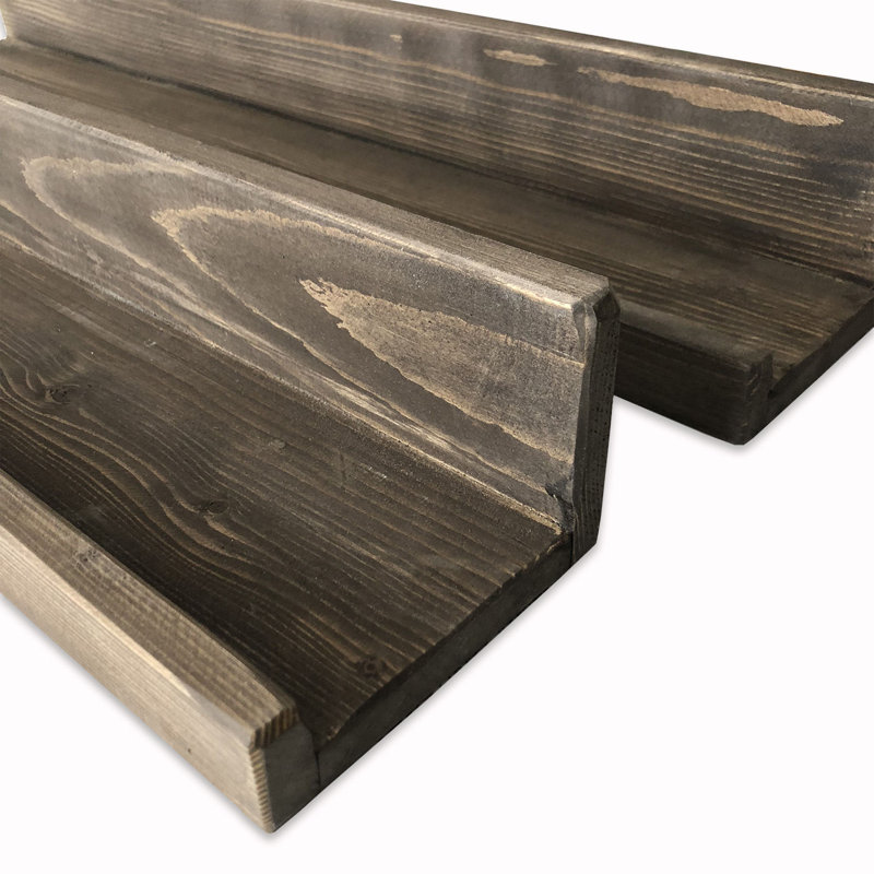Tablette décorative en bois massif 2 pièces