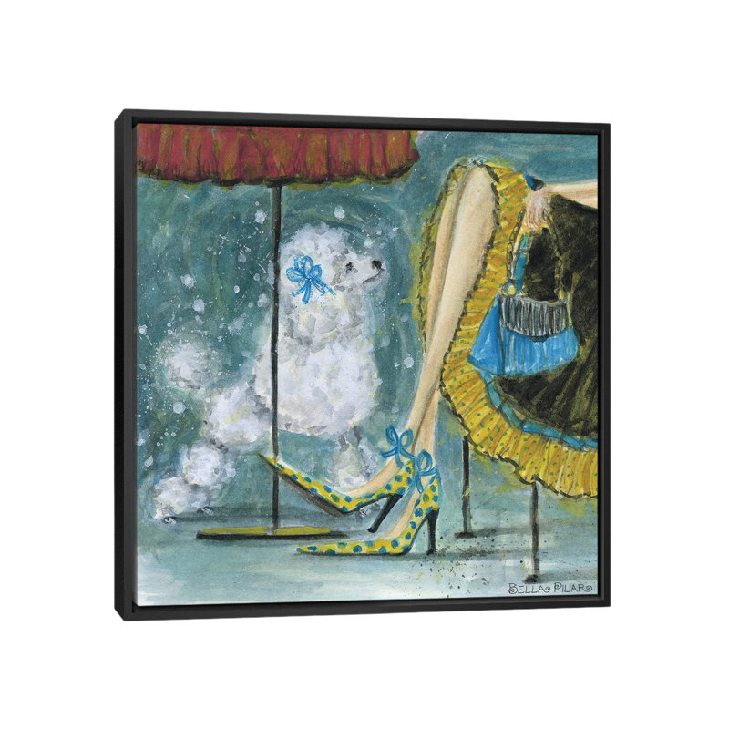 «Poodle» par Bella Pilar, reproduction d'art sur toile tendue, Toile avec cadre noir, H 26 po x l 26 po x P 1,5 po