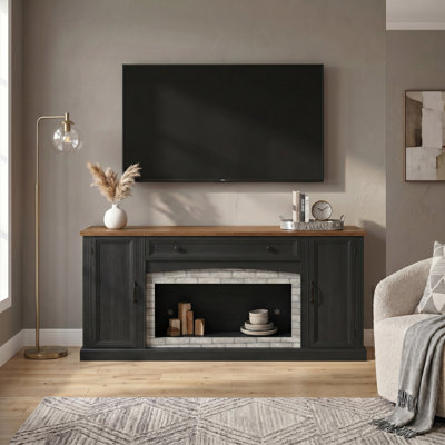 TV Stand Entertainment Center Fits TV's up to 70 in. with Adjustable Shelves, Central Drawer, Open Media Compartment, Cable Management & Anti-Tip Hardware