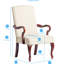 Chaise beige - Fabrication en bois massif, rembourrage en mousse, structure élégante en bois massif, dossier haut relaxant