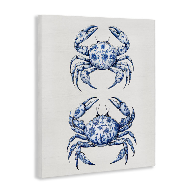 Toile de crabes Toile rétro, design par lettré et doublé, H 40 po x l 30 po
