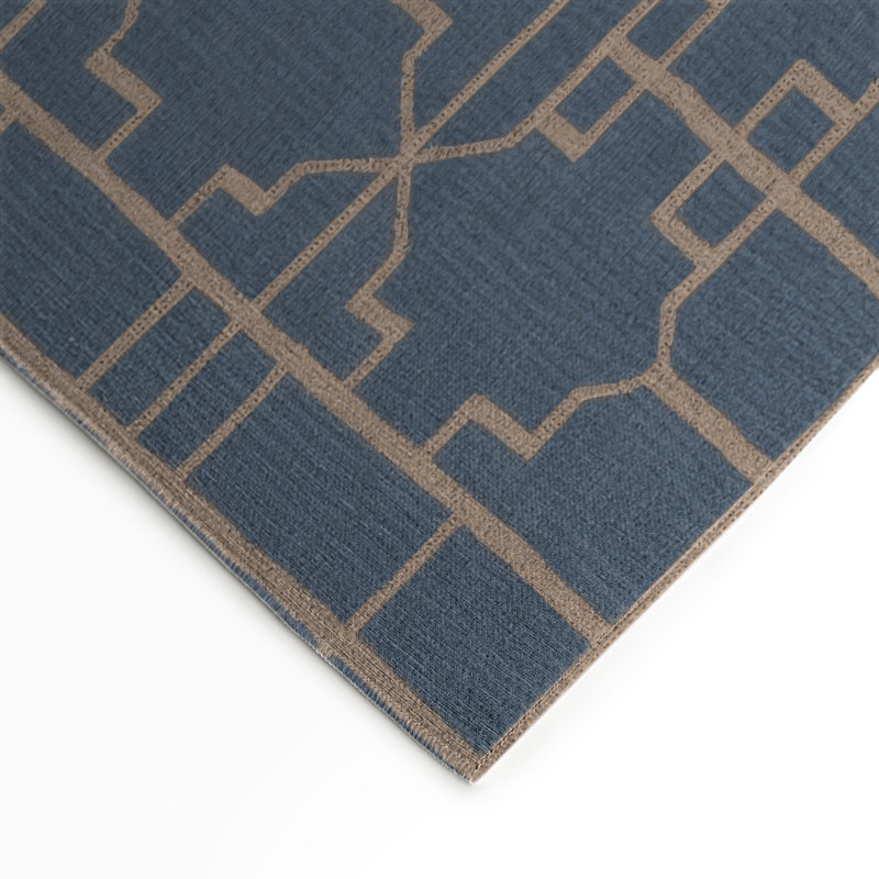 Tapis bleu intérieur et extérieur Trellis, Rectangulaire 3 pi x 5 pi