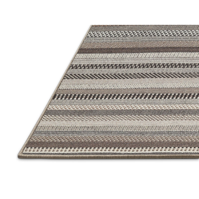 Tapis beige/brun/noir contemporain, Rectangle 5 pi x 7 pi