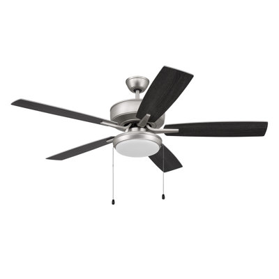 Ventilateur de plafond standard à 5 pales de 52 po à 52 pales avec chaîne de traction et ensemble de lumières Pro 52
