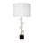 Transitional Marble Table Lamp with Drum Fabric Shade, Decorative Lighting for Living Space