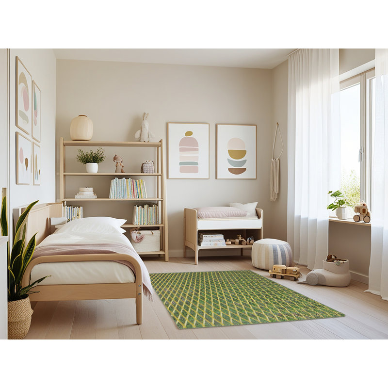 Tapis de zone verte à motif, Rectangle 4 pi x 6 pi