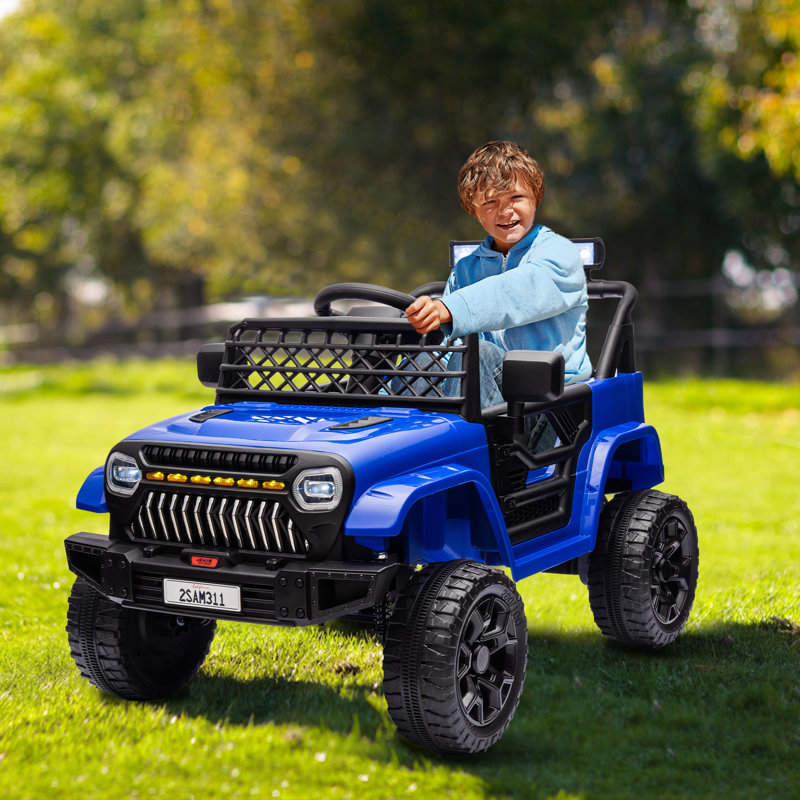 Jouet de voiture 12V pour enfants avec télécommande, véhicule électrique à piles pour tout-petits, Bleu