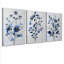 Toile murale encadrée à motif floral botanique bleu (lot de 3)-1449779573