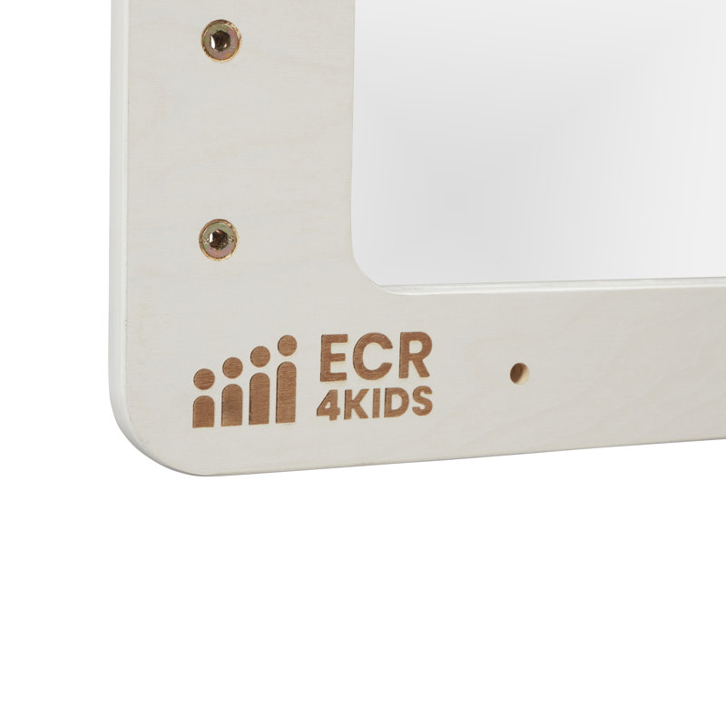 ECR4Kids Wall-Mounted Coordination Mirror, Montessori Furniture, White Wash