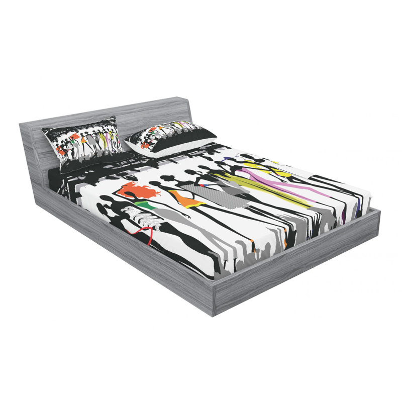 Microfiber Sheet Set, Queen Sheet Set with Fitted Sheet