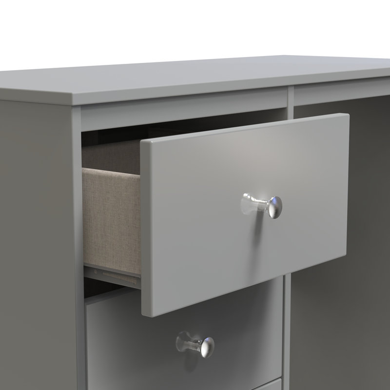 Bhargavi 3 Drawer Vanity (Ready Assembled), Uniform Grey/Dusk Grey