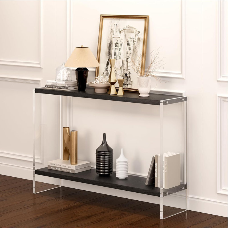 Jeyhun 47.2" Wide Acrylic Console Table, Black