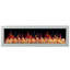 Foyer électrique intelligent 68 po ZEF68X Latitude Liedeer Homes | Cadre blanc ultra-mince fixé au mur et encastré | HD multi-flammes, bûches respirantes avec pierres de glace concassée, contrôle de l'application